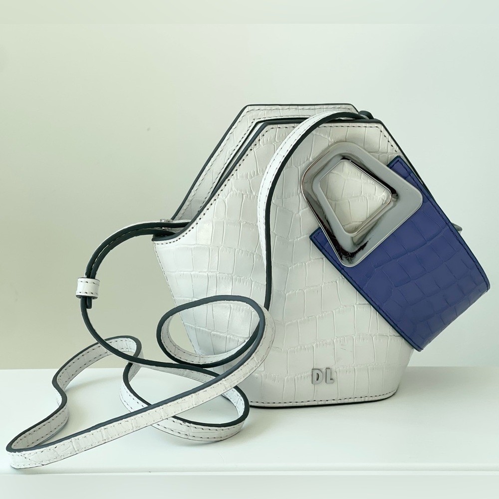 Danse Lente Johnny Mini Bucket Bag in White and Purple